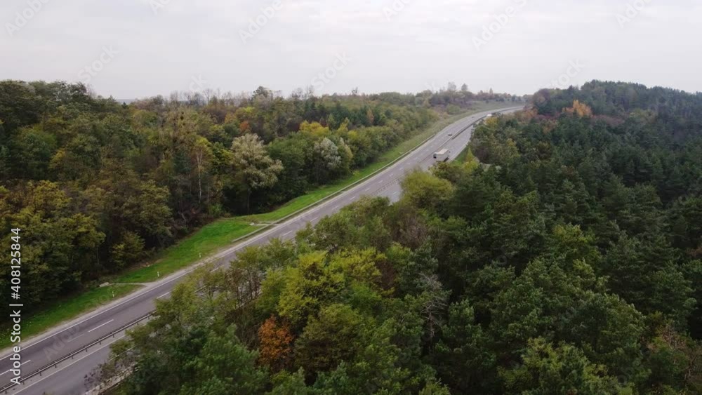 aerial view of highway autumn weather aerial view of highway autumn weather