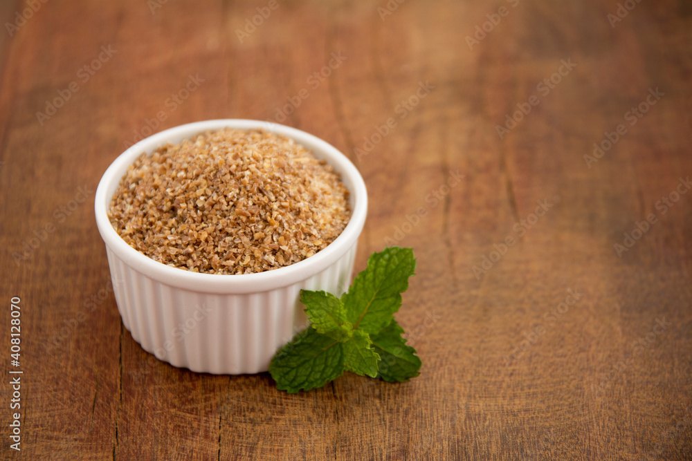 Wheat for Kibbeh preparation. Kibe is a family of dishes based on