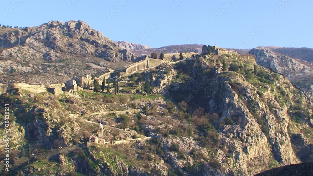 Walls of the ancient town in the mountain Walls of the ancient town in the mountain