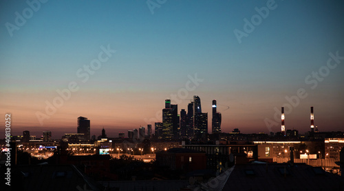 sunseet view on Moscow city
