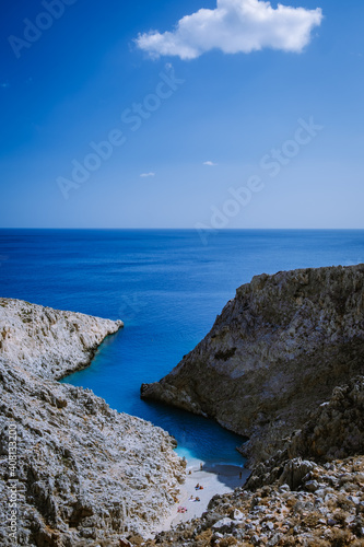 Beautiful beach called Seitan limania on Crete, Greece Europe photo