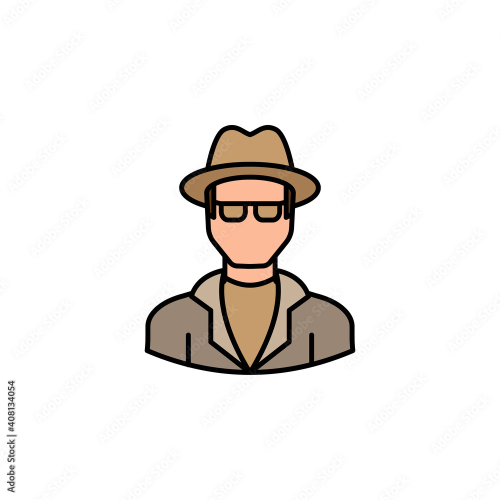 avatar detective outline icon. Signs and symbols can be used for web logo mobile app UI UX avatar detective outline icon. Signs and symbols can be used for web logo mobile app UI UX