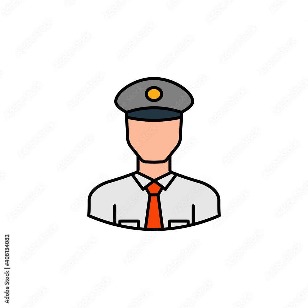 avatar policeman outline icon. Signs and symbols can be used for web logo mobile app UI UX