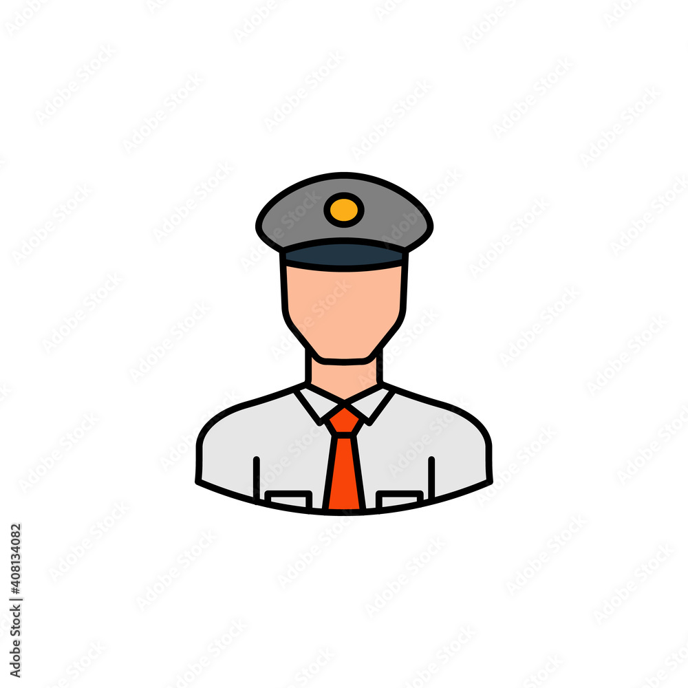 avatar policeman outline icon. Signs and symbols can be used for web logo mobile app UI UX avatar policeman outline icon. Signs and symbols can be used for web logo mobile app UI UX