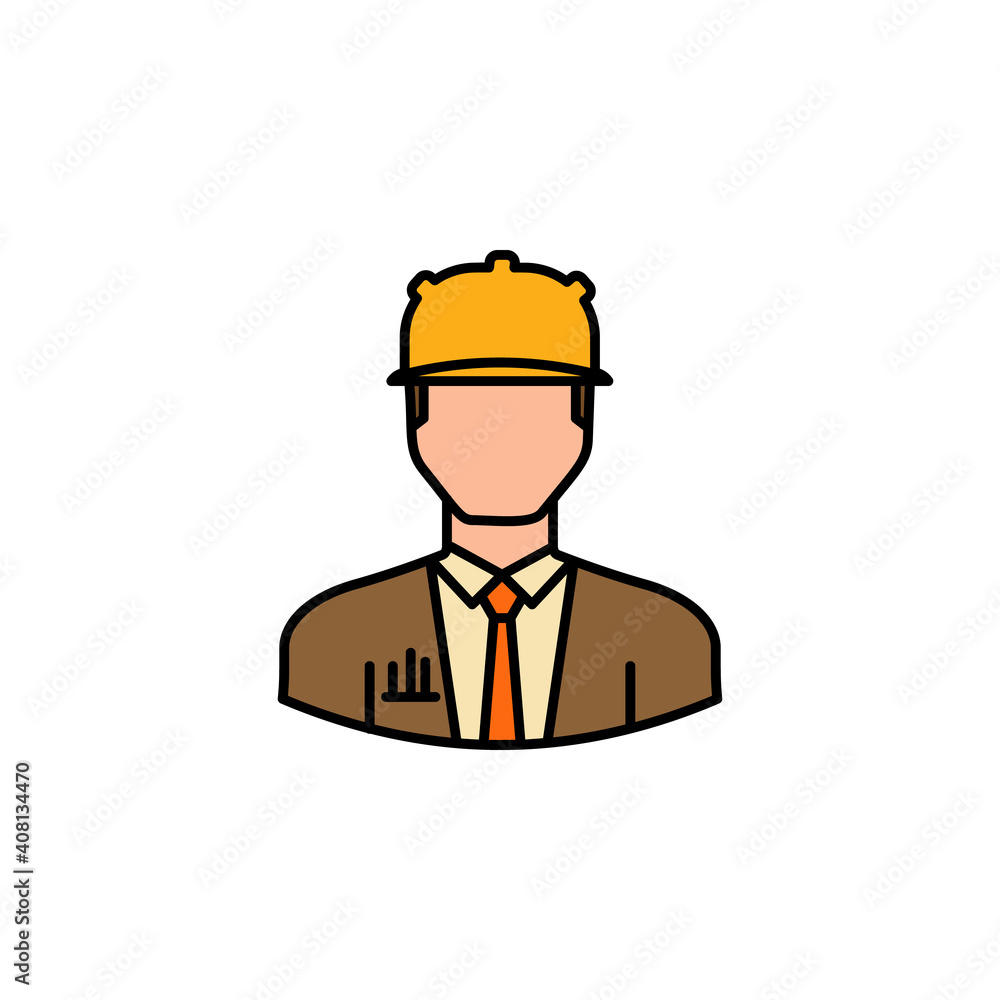 avatar engineer outline icon. Signs and symbols can be used for web logo mobile app UI UX avatar engineer outline icon. Signs and symbols can be used for web logo mobile app UI UX
