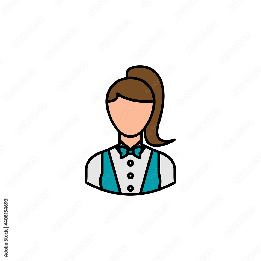 avatar croupier outline icon. Signs and symbols can be used for web logo mobile app UI UX avatar croupier outline icon. Signs and symbols can be used for web logo mobile app UI UX
