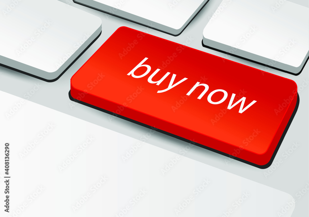 Fototapeta premium Keyboard button buy now. Online shopping concept. Vector.