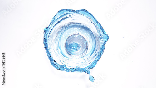 Splashes of water in the fo...