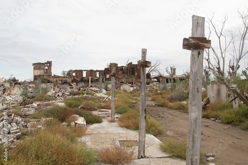 Restos de ruinas de Epecuen, Buenos Aires.