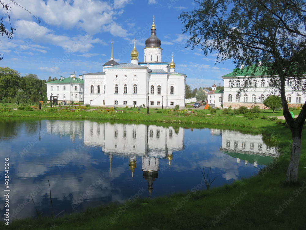The monastery in the village of Elizarovo The Pskov region. Since 2000, the ancient monastery was restored and began to revive as a women's monastery. The monastery in the village of Elizarovo The Pskov region. Since 2000, the ancient monastery was restored and began to revive as a women's monastery.