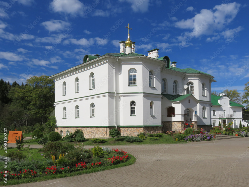 The monastery in the village of Elizarovo The Pskov region. Since 2000, the ancient monastery was restored and began to revive as a women's monastery.