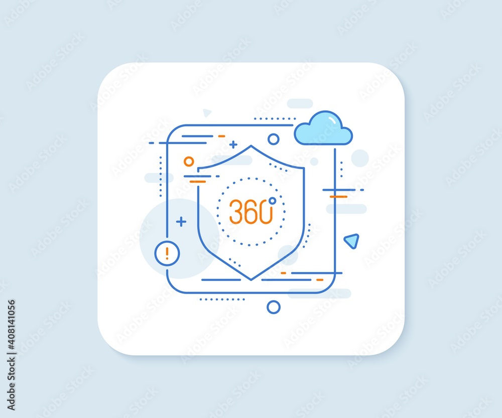 360 degrees line icon. Abstract vector button. Panoramic view sign. VR technology simulation symbol. 360 degrees line icon. Protect shield concept. Vector 360 degrees line icon. Abstract vector button. Panoramic view sign. VR technology simulation symbol. 360 degrees line icon. Protect shield concept. Vector