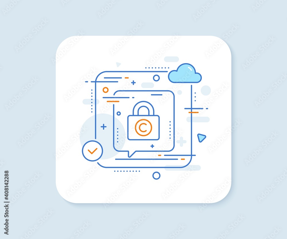 Copyright locker line icon. Abstract vector button. Copywriting sign. Private Information symbol. Copyright locker line icon. Speech bubble concept. Vector Copyright locker line icon. Abstract vector button. Copywriting sign. Private Information symbol. Copyright locker line icon. Speech bubble concept. Vector