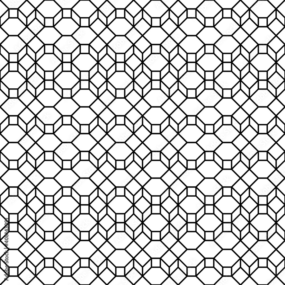 Fototapeta premium Seamless geometric fractal pattern. Abstract 3d monochromatic background.