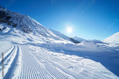 Cross-country skiiing in Andermatt, Switzerland