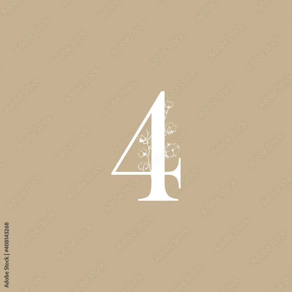 Elegant logo letter with floral element Elegant logo letter with floral element