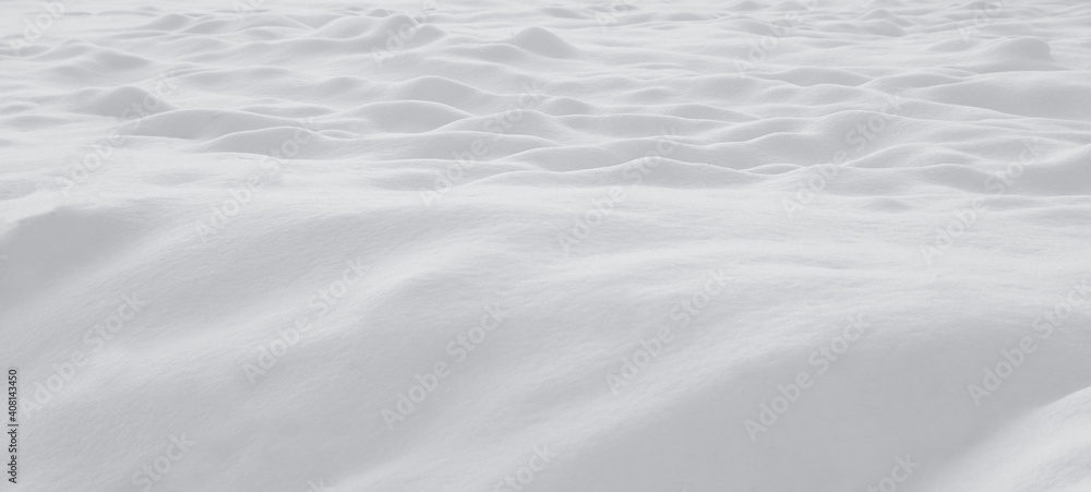 Obraz premium Background with white snow. Snow drifts, hills and mountains.