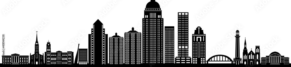 LOUISVILLE Kentucky SKYLINE City Silhouette