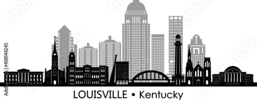 LOUISVILLE Kentucky SKYLINE City Silhouette 