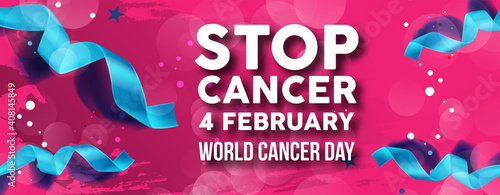 World Cancer Day Poster Or Banner illustration Background 4 February