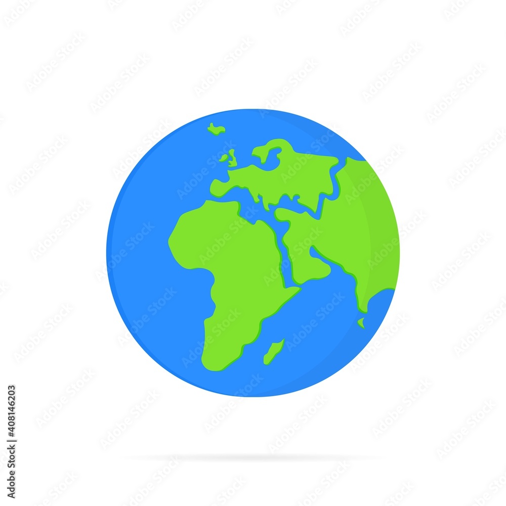 Planet Earth icon. For web banner, web and mobile, infographic. World map. Vector on isolated white background. EPS 10