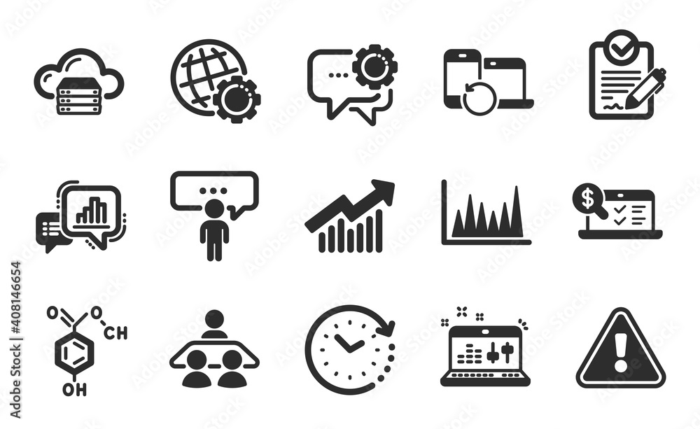 Recovery devices, Line graph and Graph chart icons simple set. Demand curve, Rfp and Globe signs. Interview job, Chemical formula and Employees messenger symbols. Flat icons set. Vector Recovery devices, Line graph and Graph chart icons simple set. Demand curve, Rfp and Globe signs. Interview job, Chemical formula and Employees messenger symbols. Flat icons set. Vector