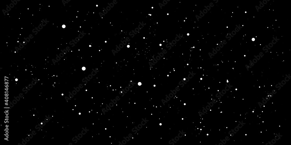 Abstract black background with stars for your design. Vector starry night sky