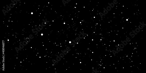 Abstract black background with stars for your design. Vector starry night sky