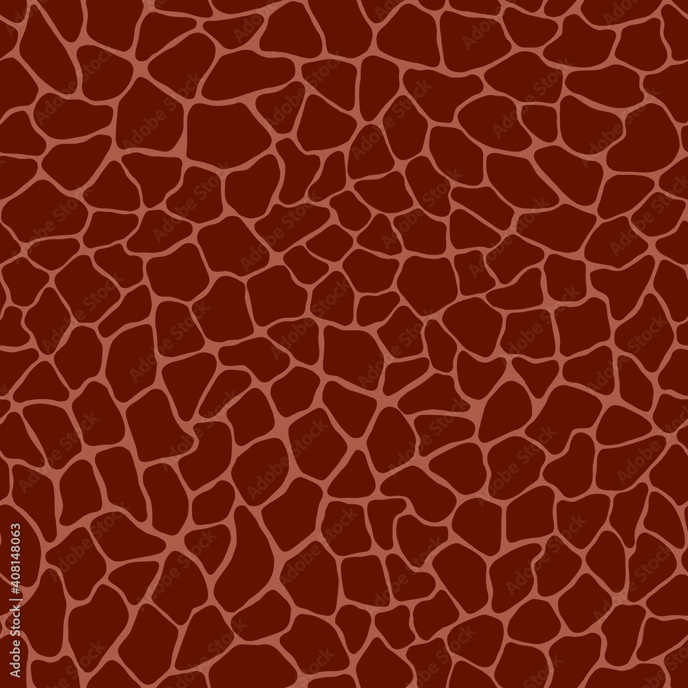 Terrazzo modern trendy colorful seamless pattern.Abstract creative backdrop with chaotic small pieces irregular shapes.Ideal wrapping paper,textile,print,wallpaper,terrazzo flooring.Burgundy on peach