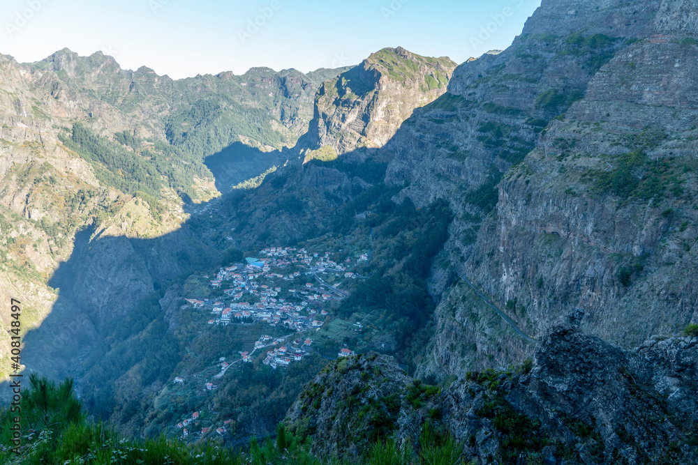 Eira do Serrado - with breathtaking views of its surrounding mountains and the village in Curral das Freiras. Madeira island