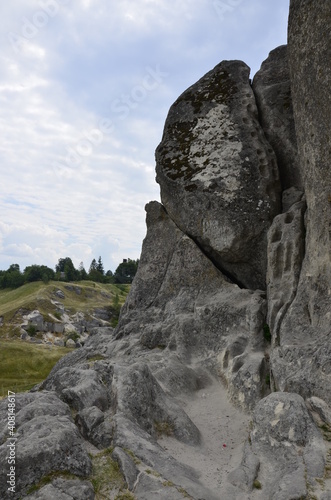Devil's rock in Pidkamin, Lviv region, West Ukraine (summer landscape) photo