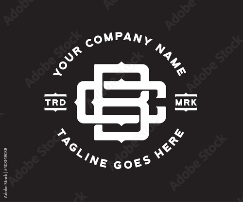 bc monogram logo vector design