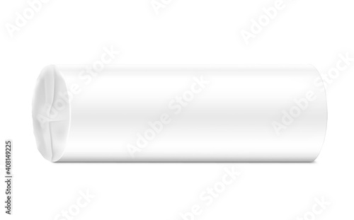 Wrap tube package bag. Vector illustration isolated on white background. Can be use for your design, promo, adv and etc.	