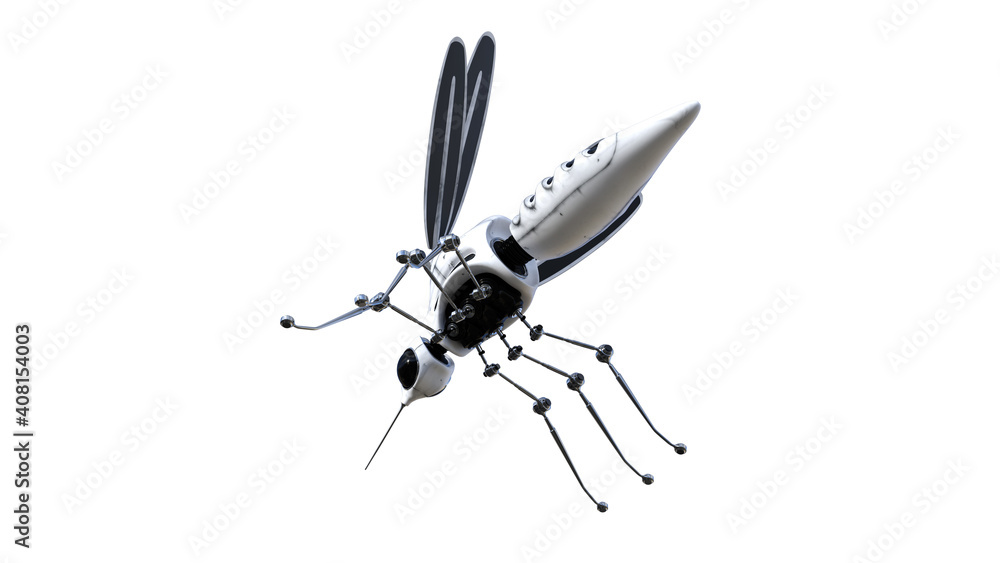 Technical mosquito robots, artificial intelligence created in different perspectives with 15 degrees each. High resolution image isolated on white background for your colagen clip art etc. Technical mosquito robots, artificial intelligence created in different perspectives with 15 degrees each. High resolution image isolated on white background for your colagen clip art etc.