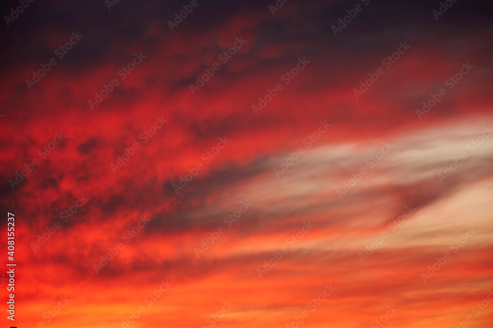 Sky light after sunset. orange background
