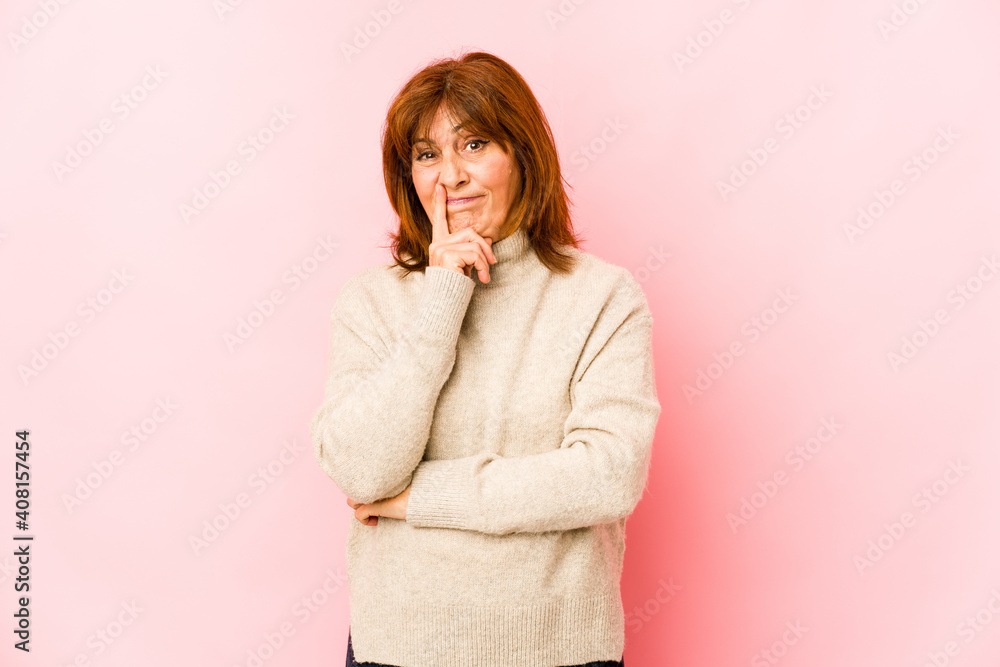 Senior caucasian woman isolated unhappy looking in camera with sarcastic expression. Senior caucasian woman isolated unhappy looking in camera with sarcastic expression.