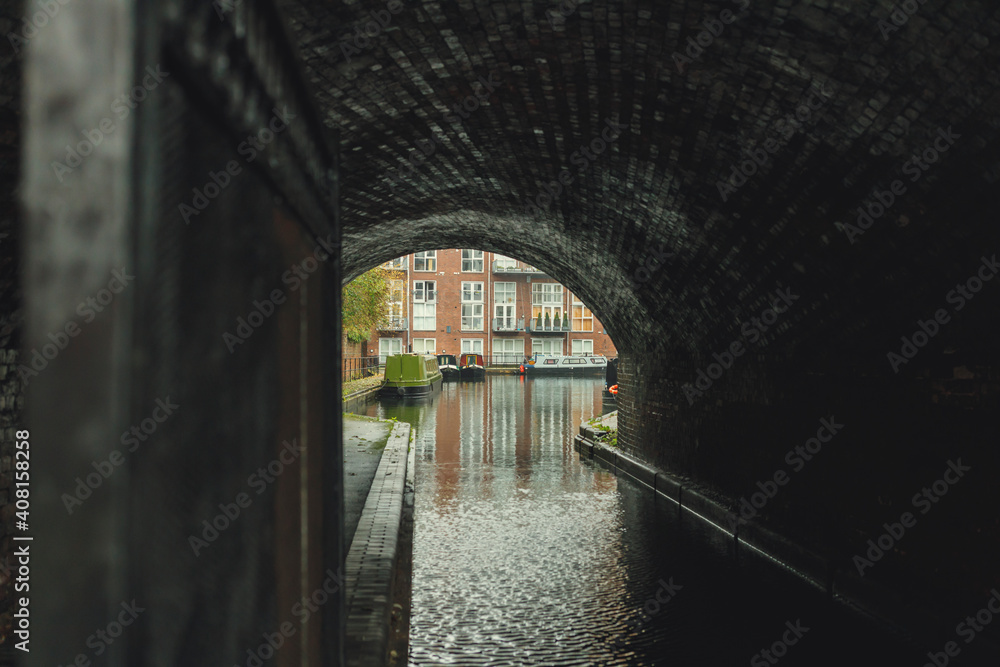 Fototapeta premium In Birmingham is easy to travel thanks to fantastic network of public transport. Birmingham is major transport hub, due to location in central England. Most of public transport use in West is by bus
