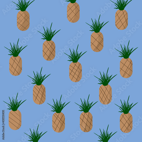 seamless pattern with trees and flowers