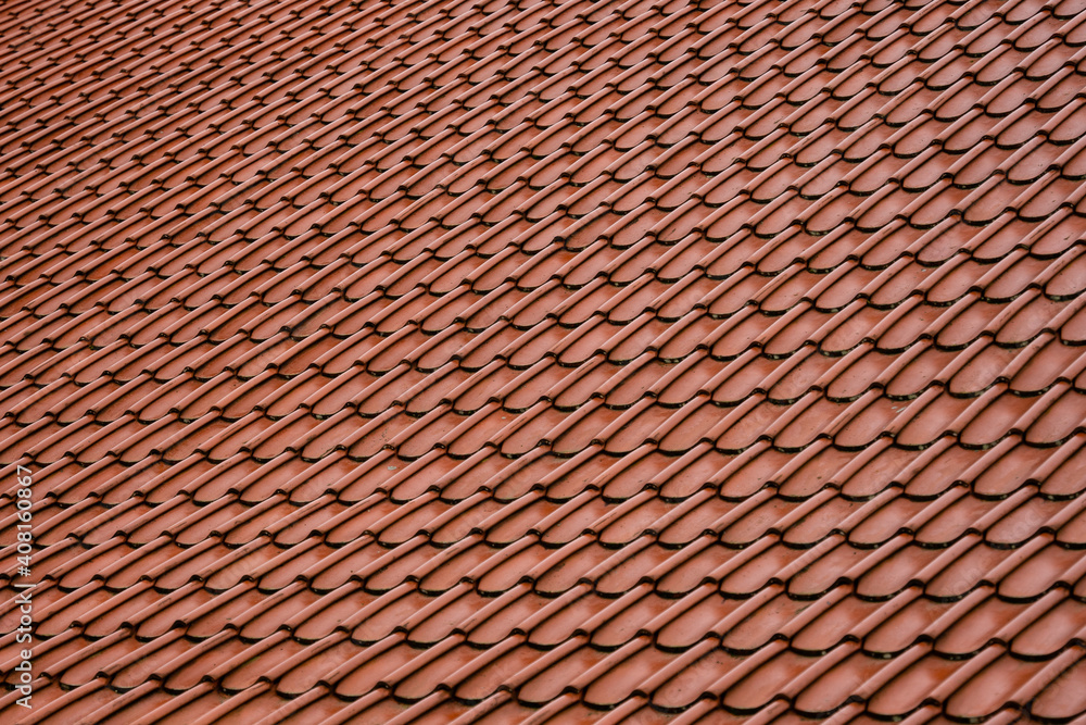 red old tiled roof diagonal forms a texture red old tiled roof diagonal forms a texture