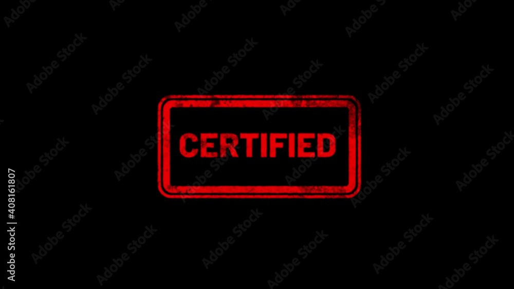 Certified stamp and stamping animation. Certified stamp and stamping animation.