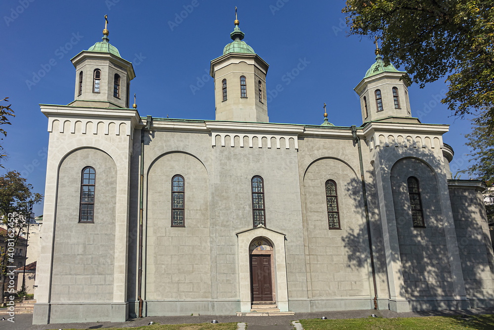 Ascension Church (Vaznesenjska church, 1863) - Serbian Orthodox church in downtown Belgrade, dedicated to Ascension of Lord (Ascension Day - Spasovdan in Serbian). Belgrade, Serbia.