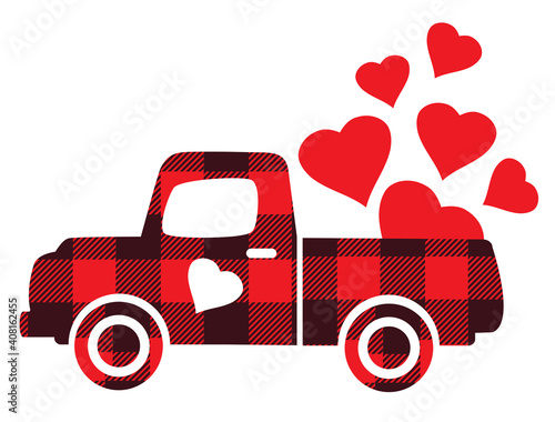 vector buffalo plaid truck
