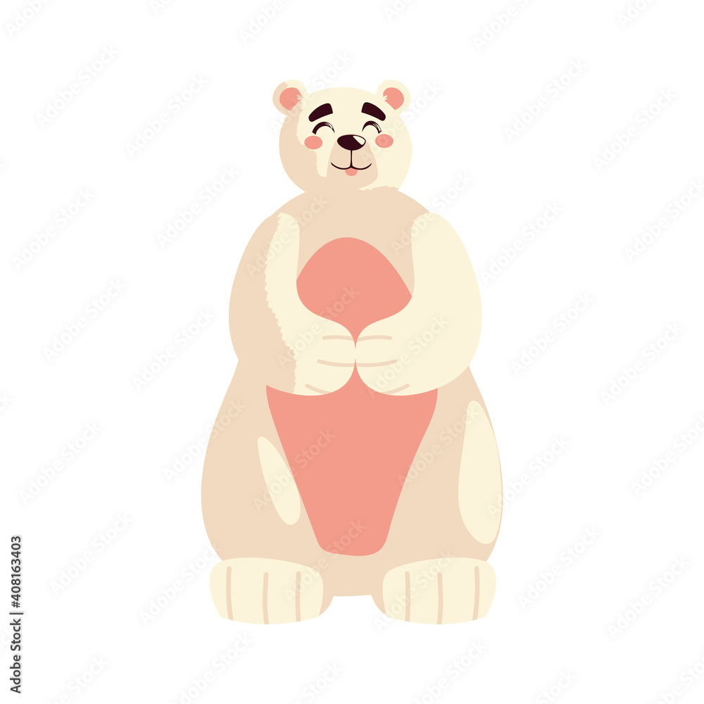 Obraz premium cute polar bear animal cartoon, icon isolated image