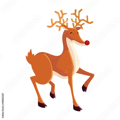 cute reindeer animal cartoon  icon isolated image