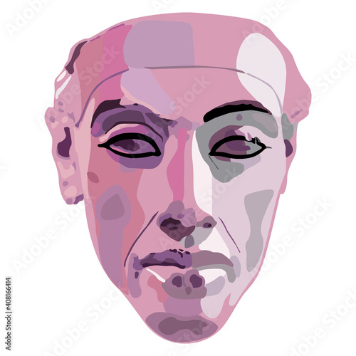 Head of ancient Egyptian pharaoh Aknenaten or Echnaton. 