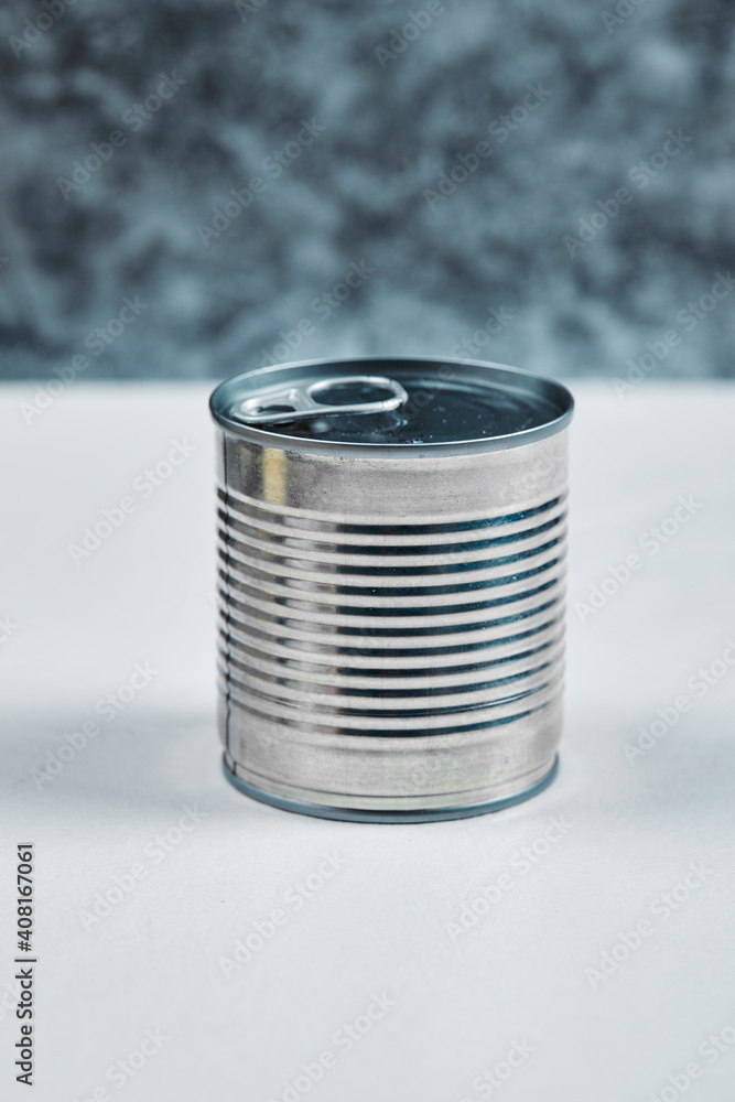 Closed tin can on a white background Closed tin can on a white background
