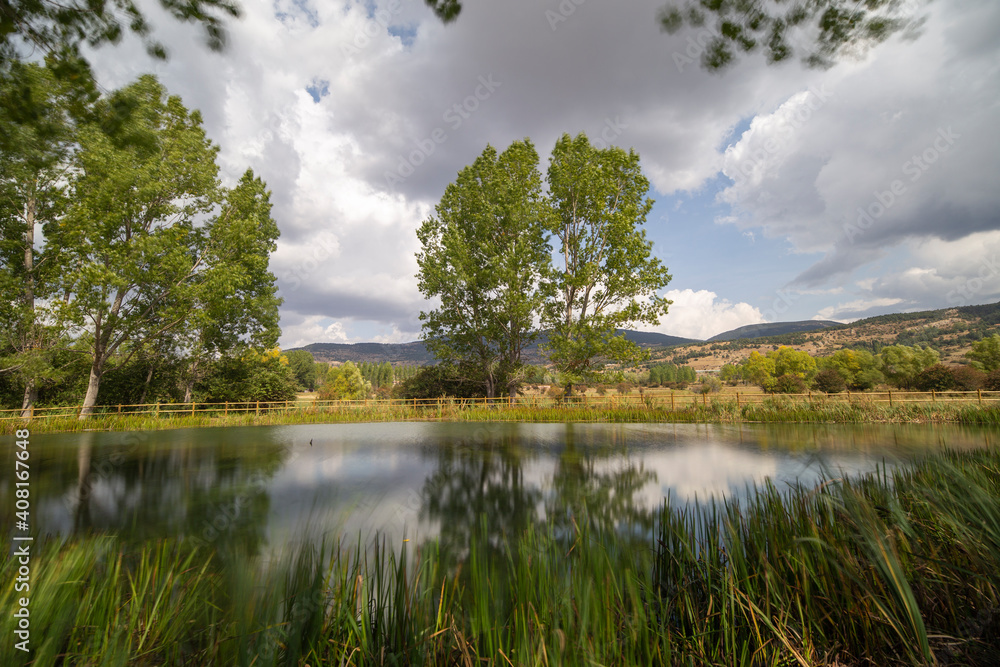 Summer landscape in Gudar mountain range Teruel province Aragon Spain Summer landscape in Gudar mountain range Teruel province Aragon Spain