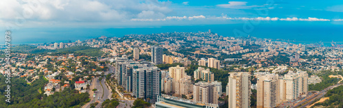 Teh Cityscape of Haifa At Day, The Israel Cities, Aerial View, Israel