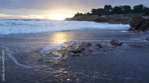  sunset over the winter Mediterranean sea