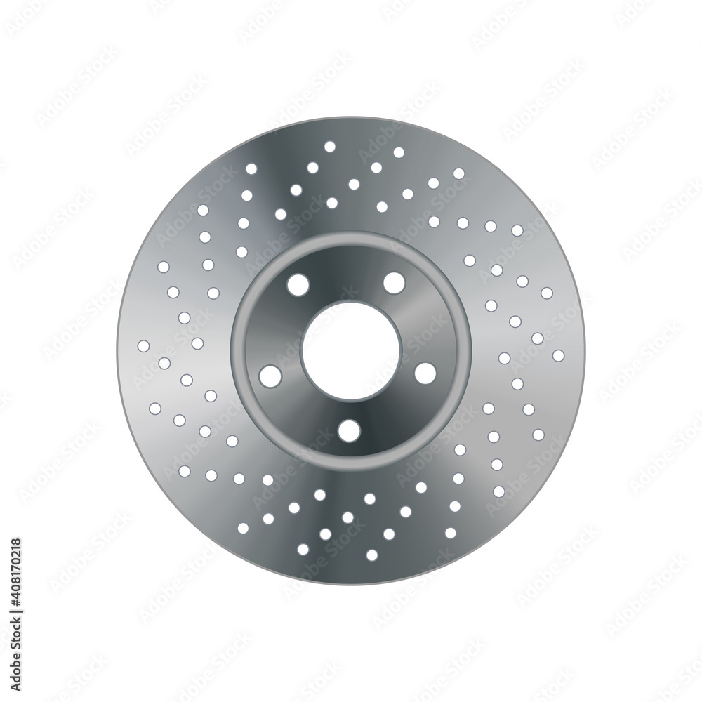 Disc brake isolated on white, vector illustration Disc brake isolated on white, vector illustration